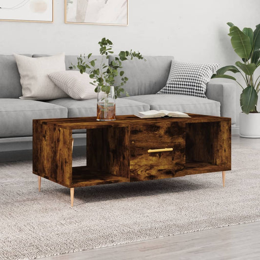 vidaXL Coffee Table Smoked Oak 102x50x40 cm Engineered Wood