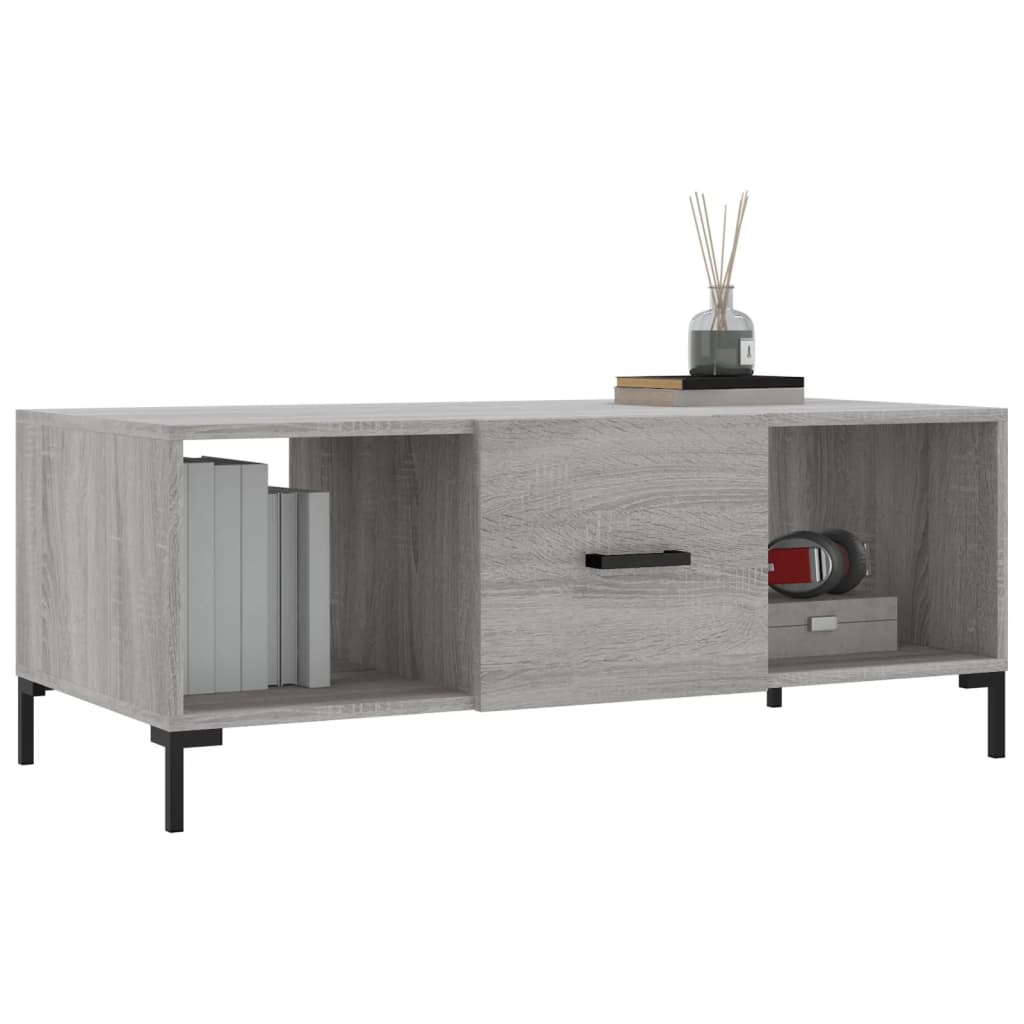 vidaXL Coffee Table Grey Sonoma 102x50x40 cm Engineered Wood