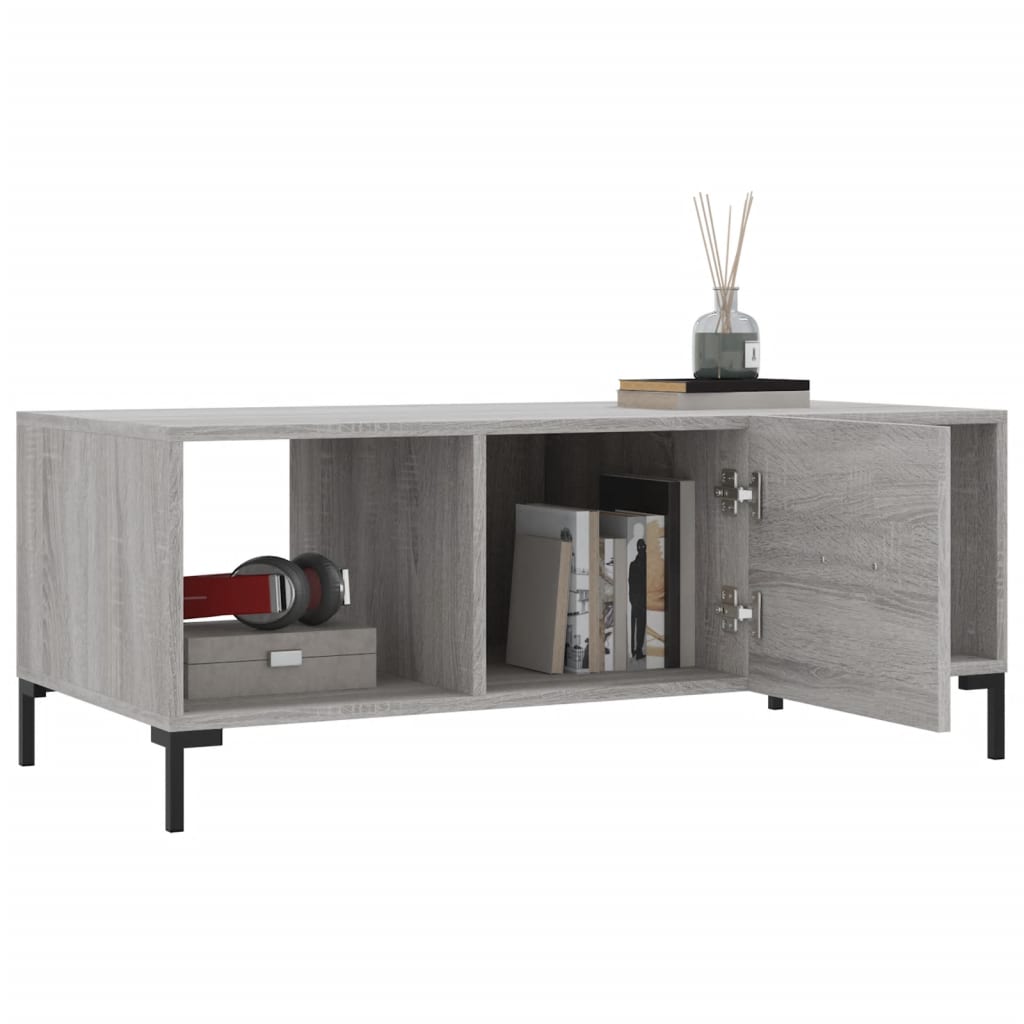 vidaXL Coffee Table Grey Sonoma 102x50x40 cm Engineered Wood