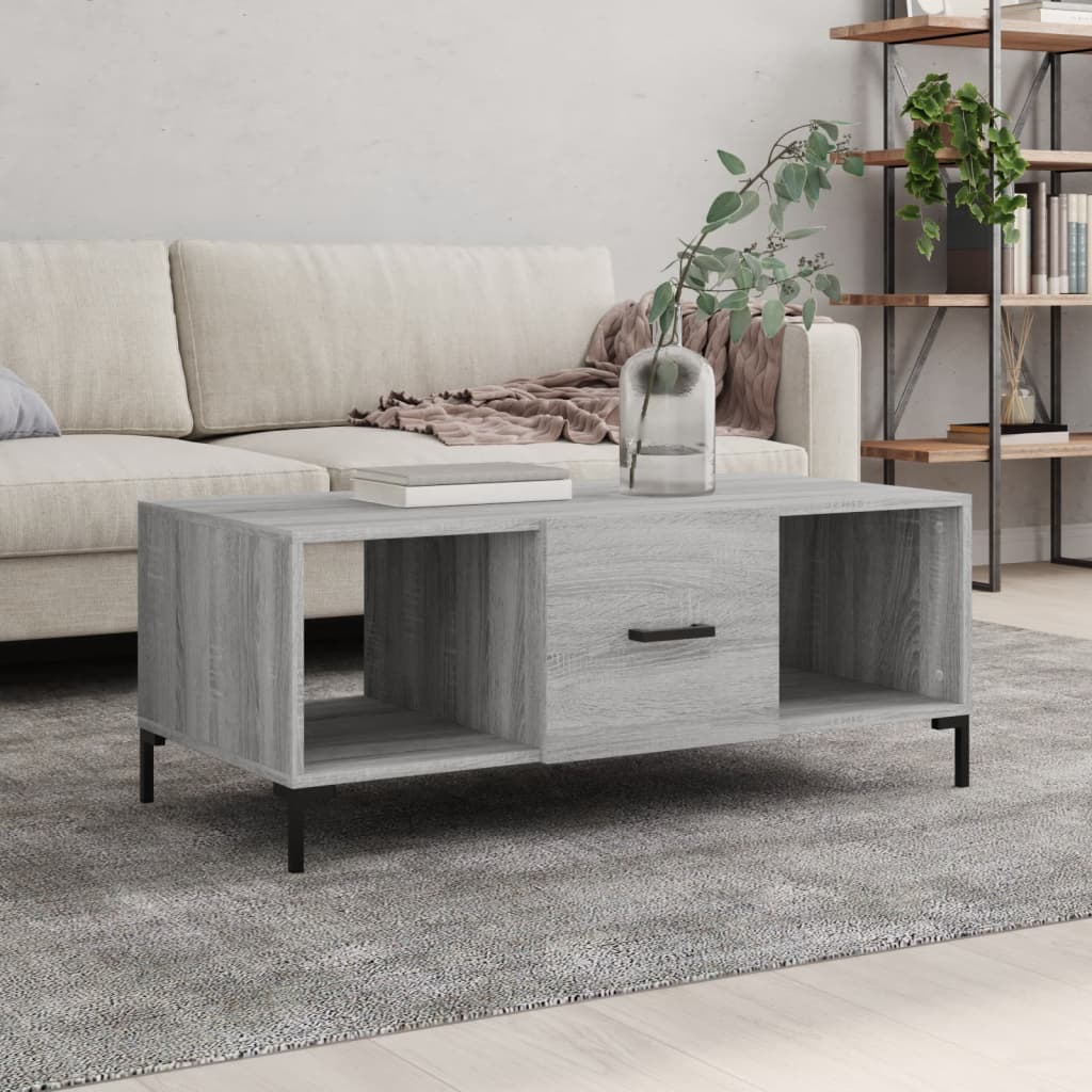 vidaXL Coffee Table Grey Sonoma 102x50x40 cm Engineered Wood