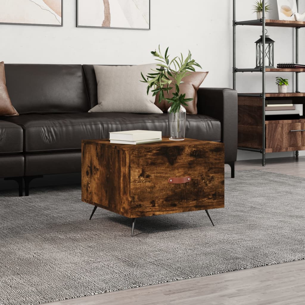 Coffee Table Smoked Oak 50x50x40 cm Engineered Wood