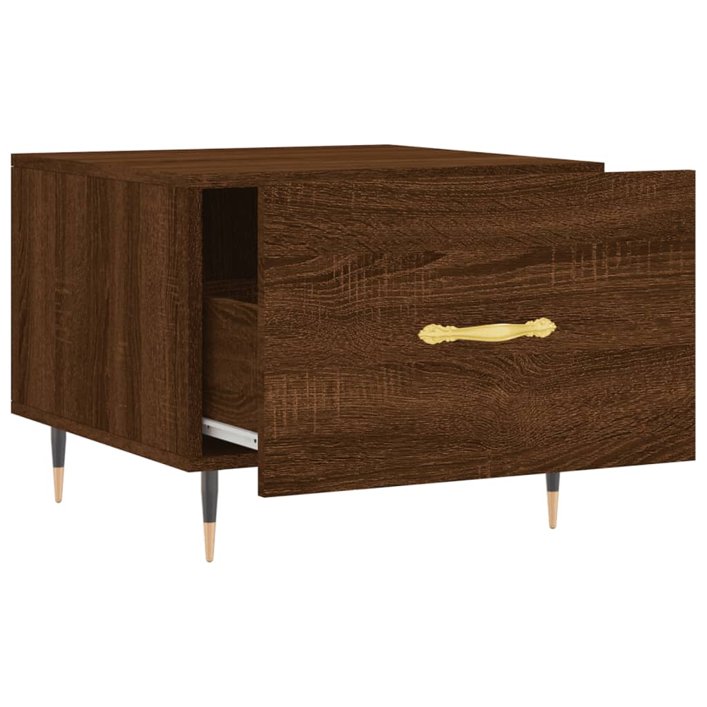 Coffee Table Brown Oak 50x50x40 cm Engineered Wood