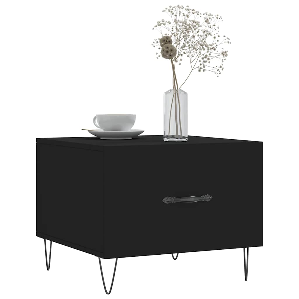 Coffee Table Black 50x50x40 cm Engineered Wood