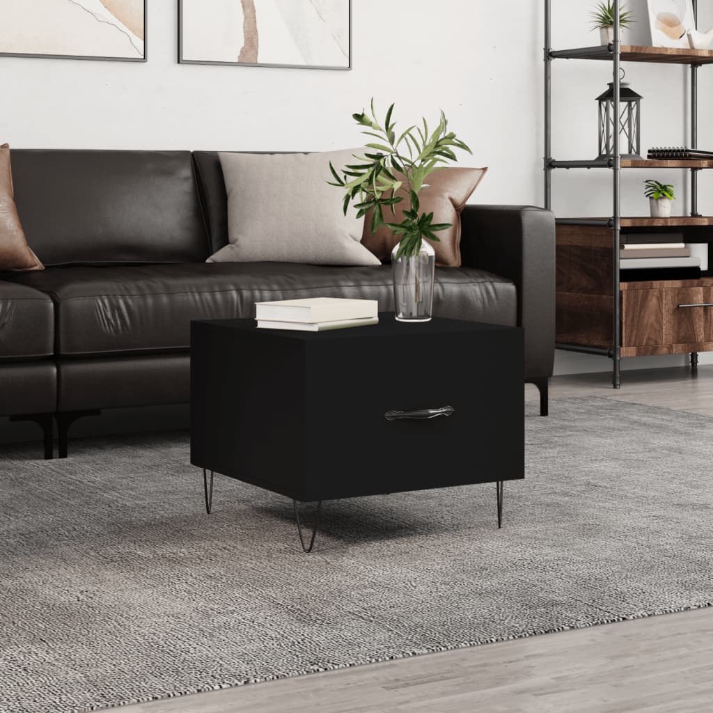 Coffee Table Black 50x50x40 cm Engineered Wood