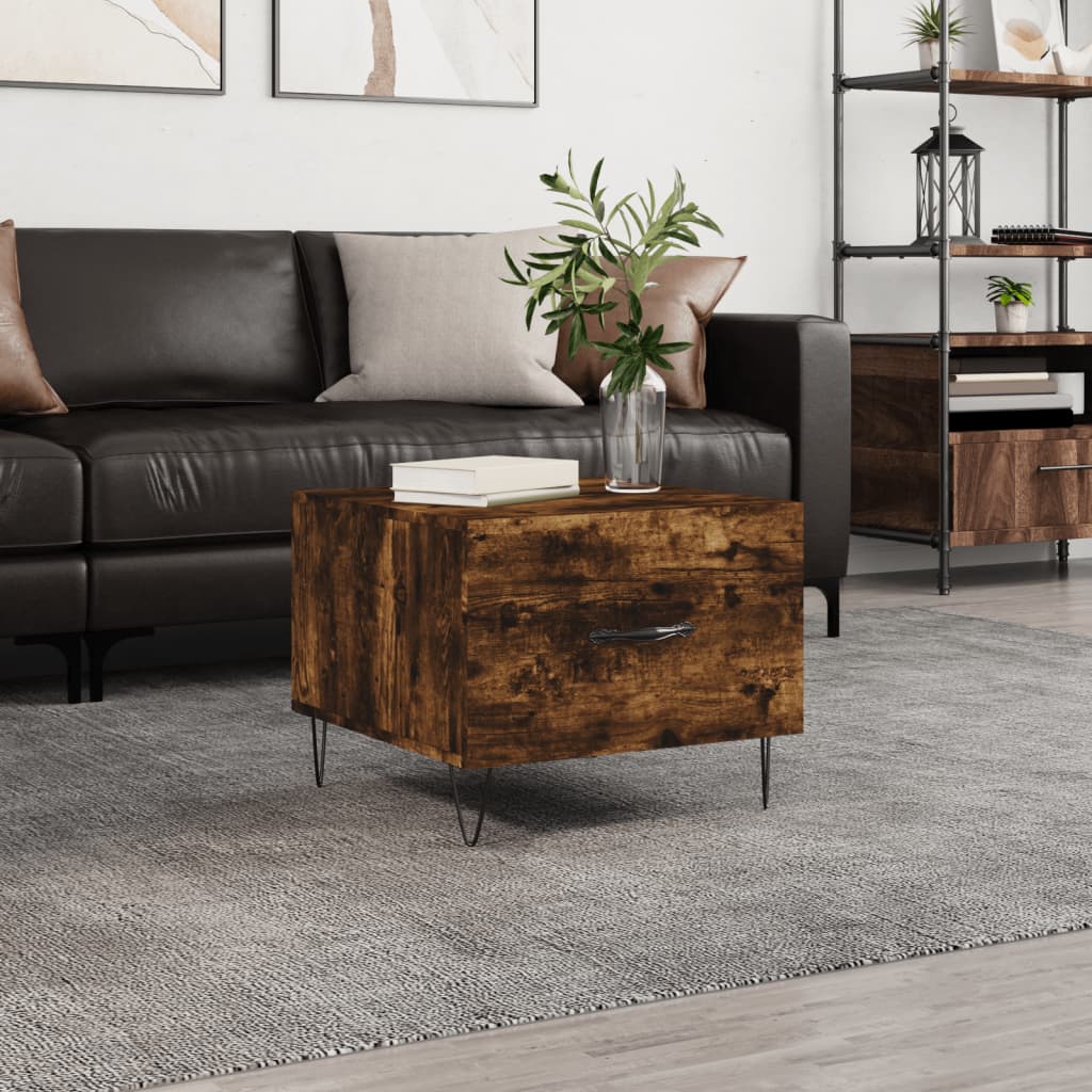 vidaXL Coffee Table Smoked Oak 50x50x40 cm Engineered Wood