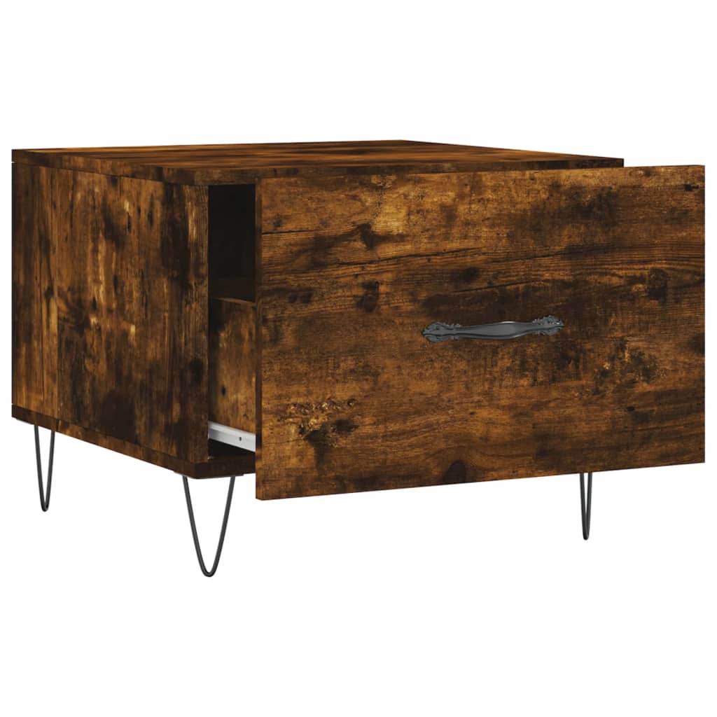Coffee Tables 2 pcs Smoked Oak 50x50x40 cm Engineered Wood