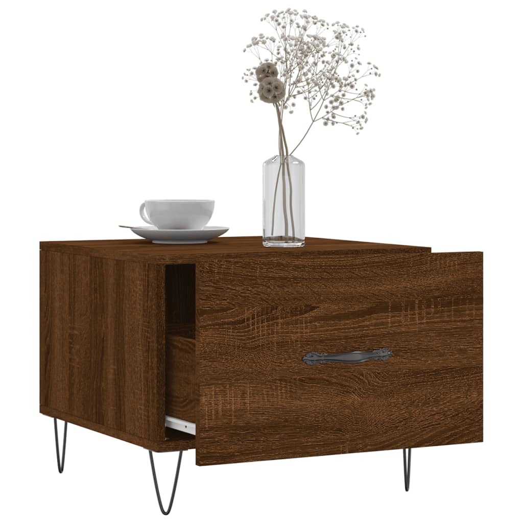 Coffee Table Brown Oak 50x50x40 cm Engineered Wood