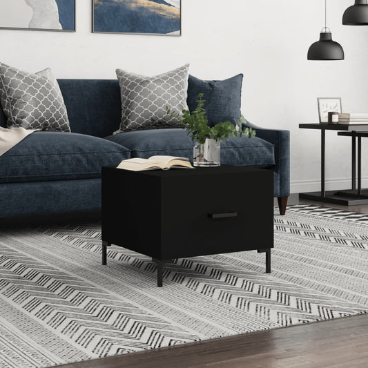 Coffee Table Black 50x50x40 cm Engineered Wood