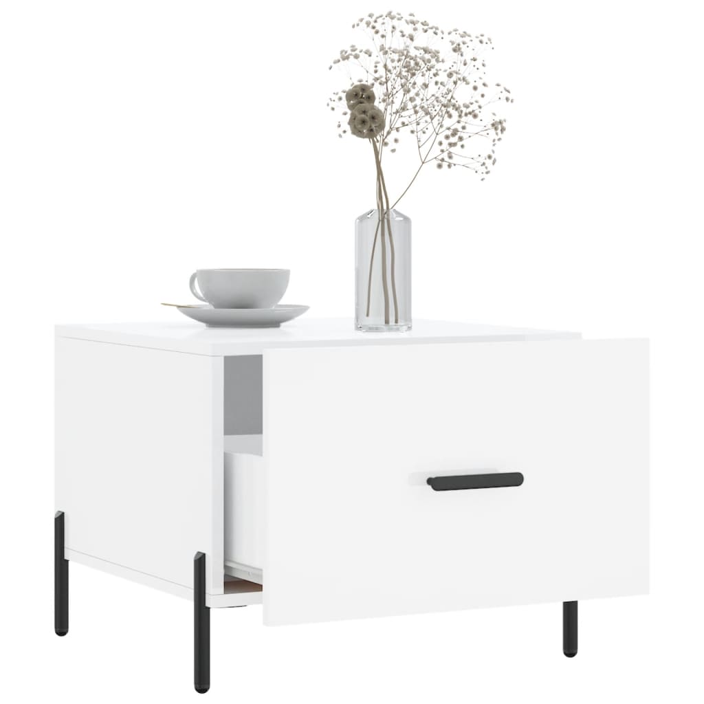 Coffee Tables 2pcs High Gloss White 50x50x40 cm Engineered Wood