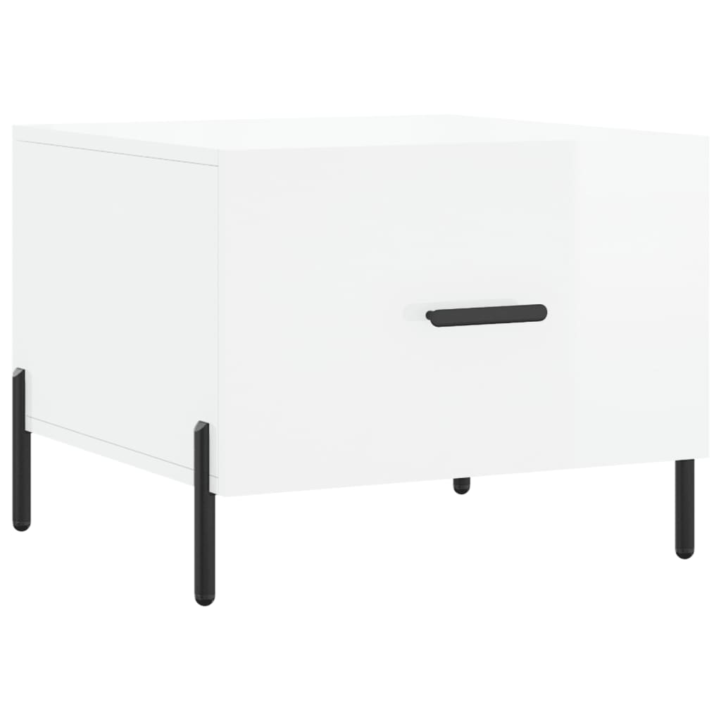 Coffee Tables 2pcs High Gloss White 50x50x40 cm Engineered Wood