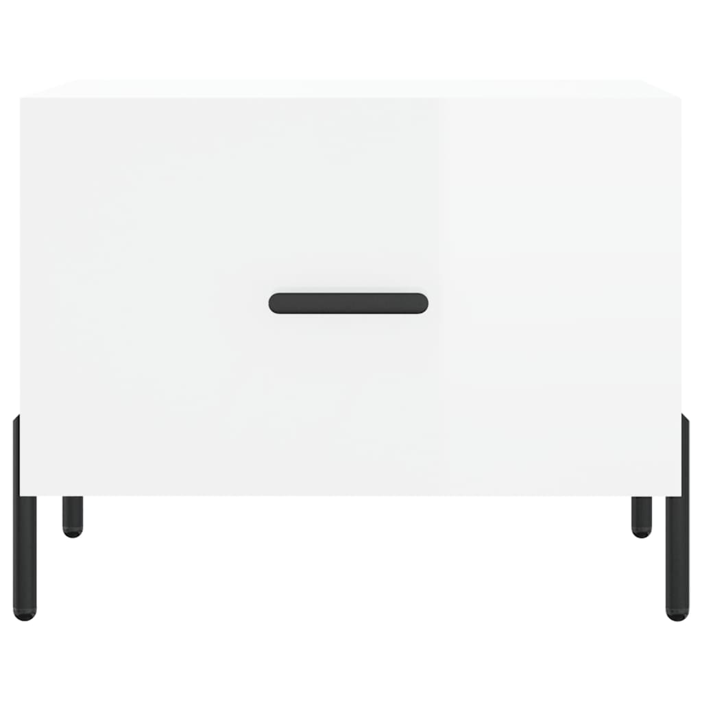Coffee Tables 2pcs High Gloss White 50x50x40 cm Engineered Wood