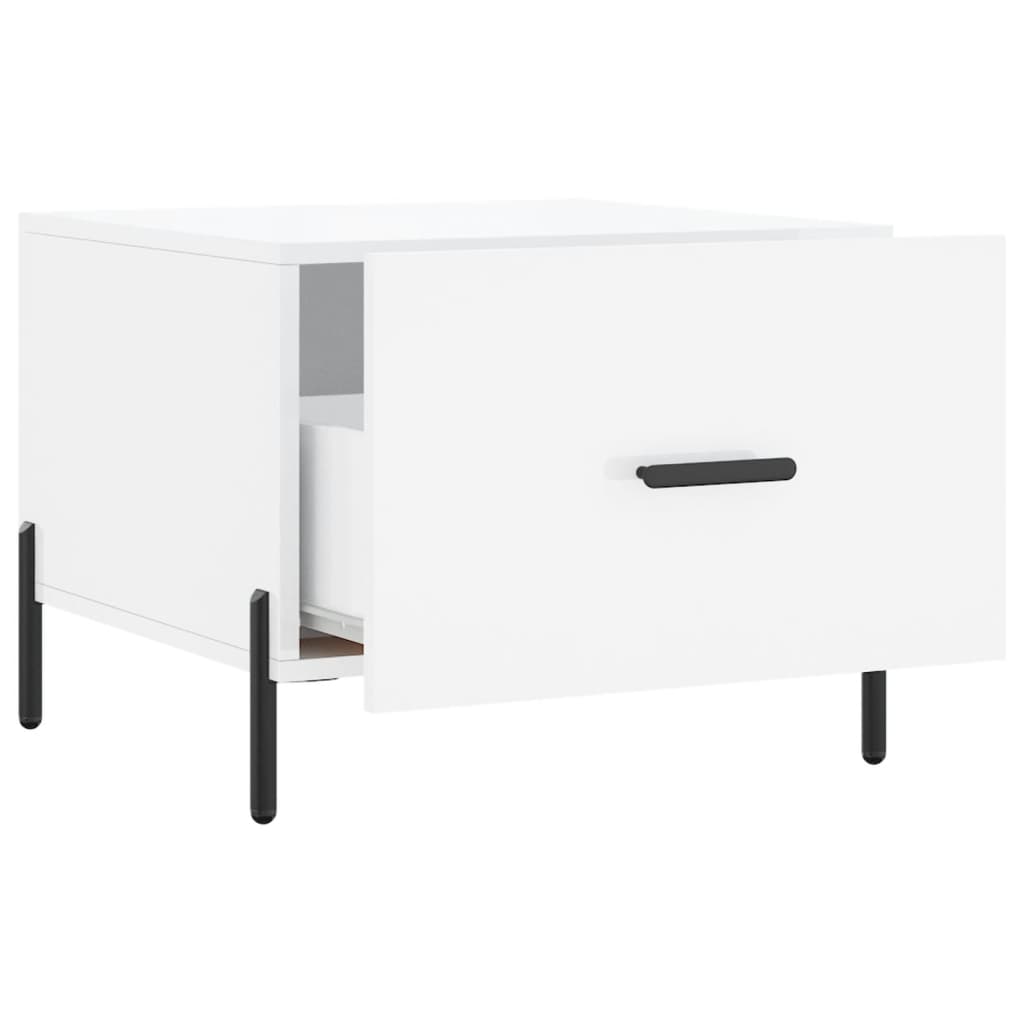 Coffee Tables 2pcs High Gloss White 50x50x40 cm Engineered Wood