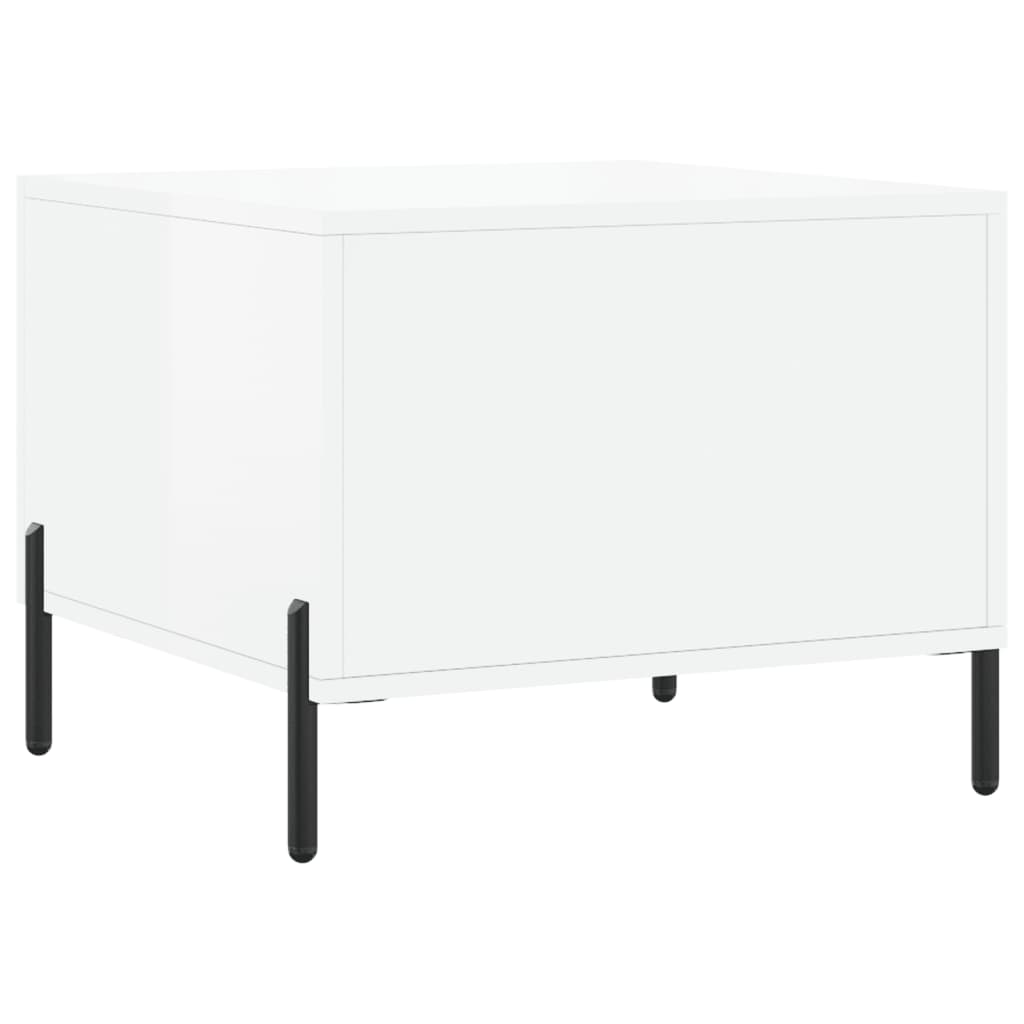 Coffee Tables 2pcs High Gloss White 50x50x40 cm Engineered Wood