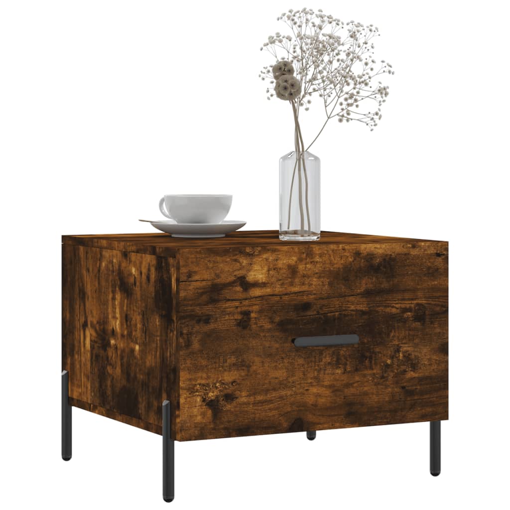 Coffee Tables 2 pcs Smoked Oak 50x50x40 cm Engineered Wood