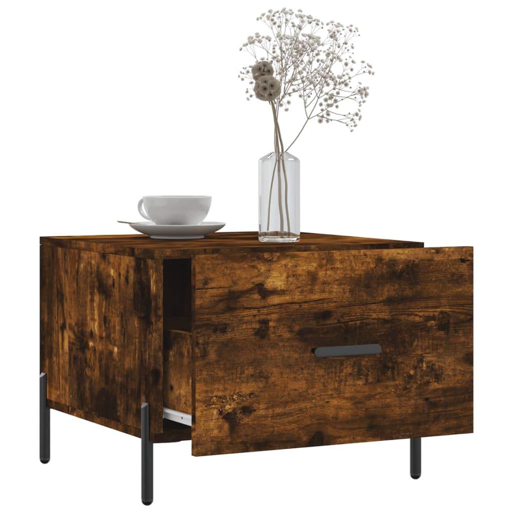 Coffee Tables 2 pcs Smoked Oak 50x50x40 cm Engineered Wood