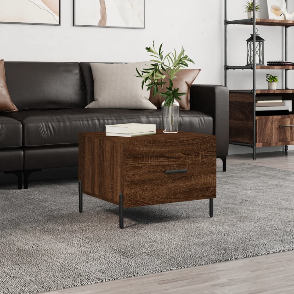Coffee Table Brown Oak 50x50x40 cm Engineered Wood