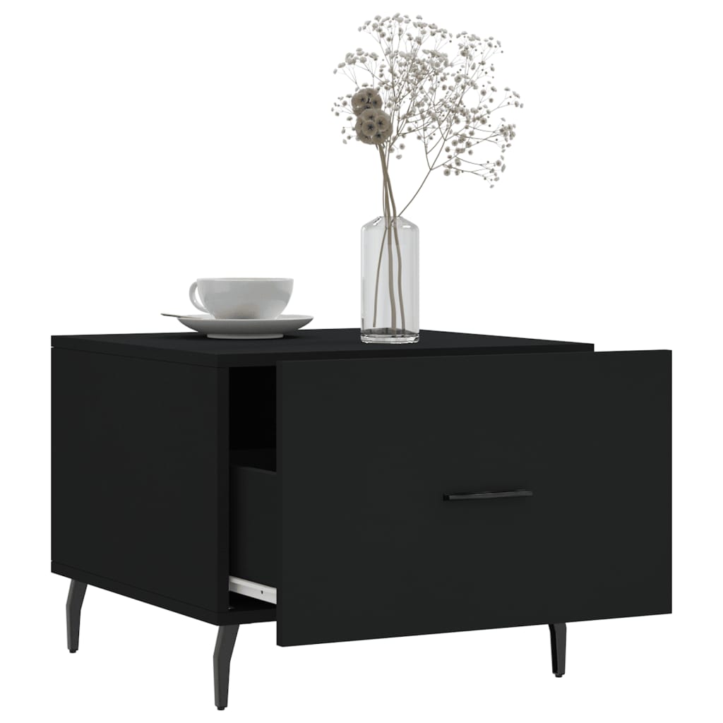 Coffee Table Black 50x50x40 cm Engineered Wood