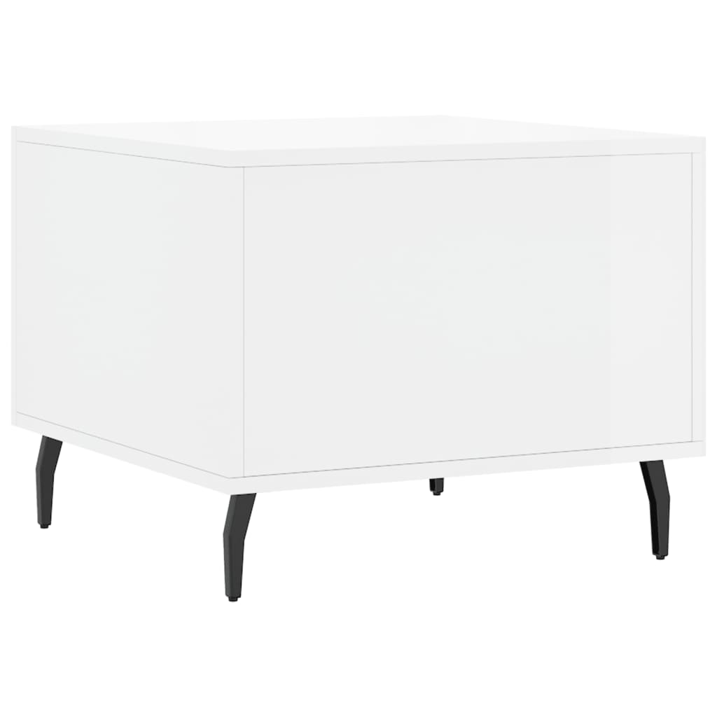 Coffee Table High Gloss White 50x50x40 cm Engineered Wood