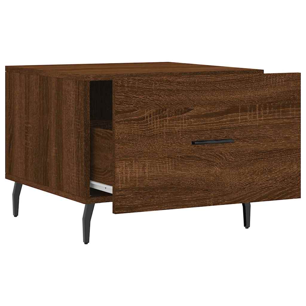 Coffee Table Brown Oak 50x50x40 cm Engineered Wood
