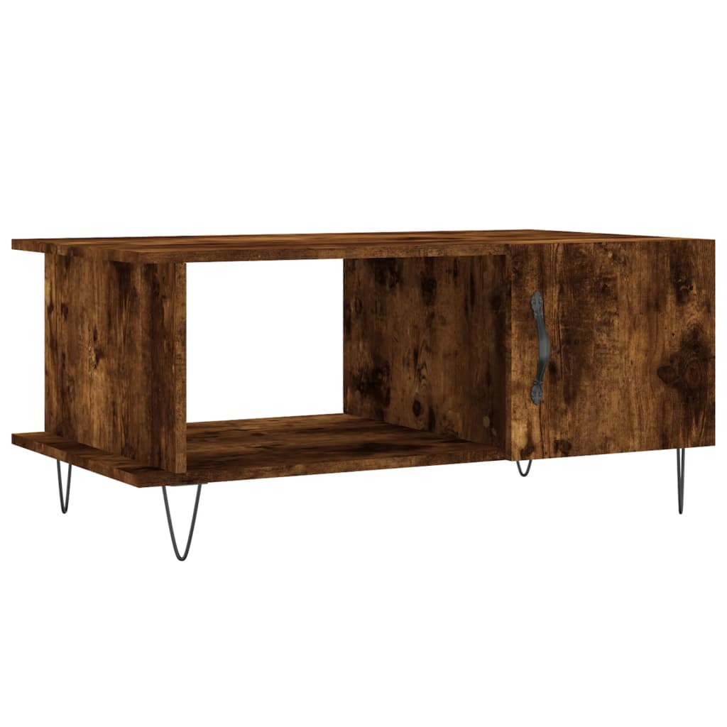 Coffee Table Smoked Oak 90x50x40 cm Engineered Wood