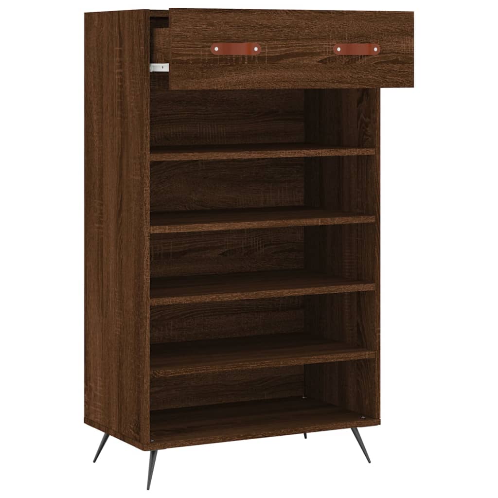 vidaXL Shoe Cabinet Brown Oak 60x35x105 cm Engineered Wood