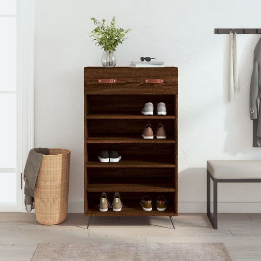 vidaXL Shoe Cabinet Brown Oak 60x35x105 cm Engineered Wood