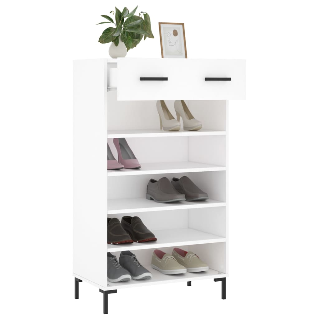 vidaXL Shoe Cabinet White 60x35x105 cm Engineered Wood