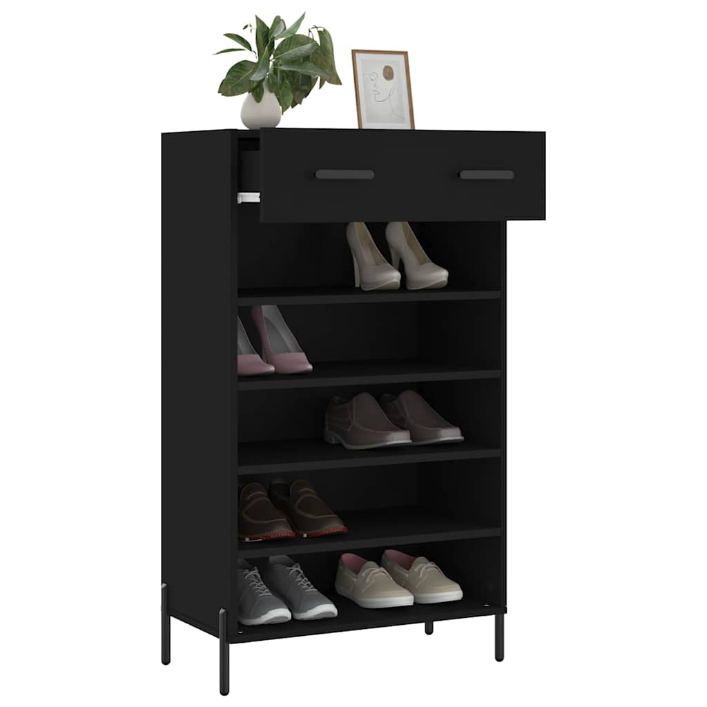 Shoe Cabinet | Black | Engineered wood, iron, zinc alloy | Medium