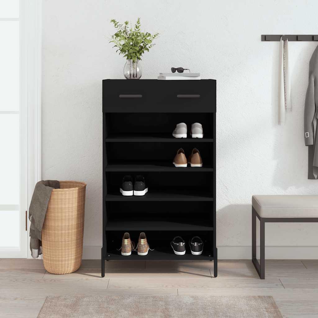 Shoe Cabinet | Black | Engineered wood, iron, zinc alloy | Medium