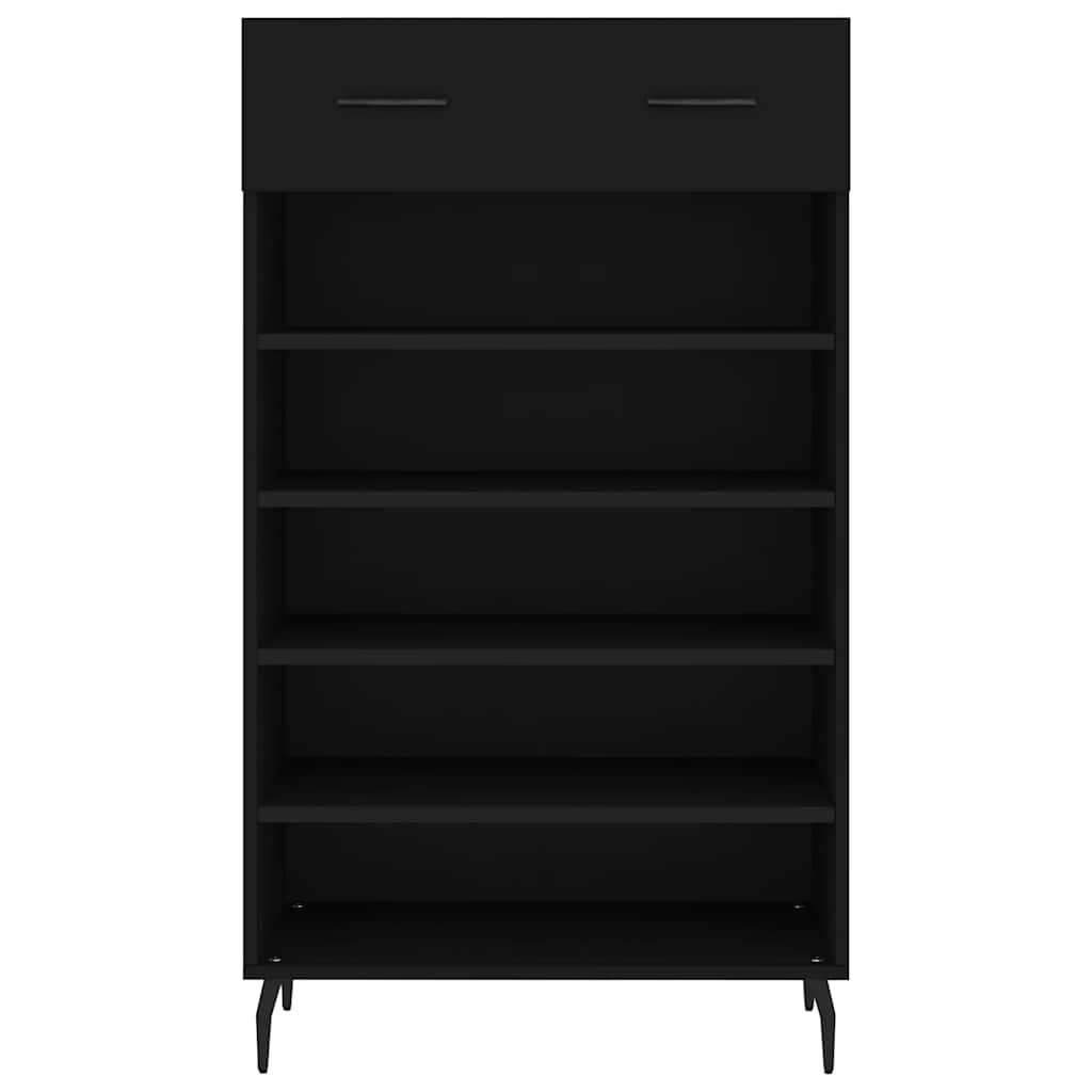 Shoe Cabinet | Black | Engineered wood, iron, aluminium | 60x35x105 cm