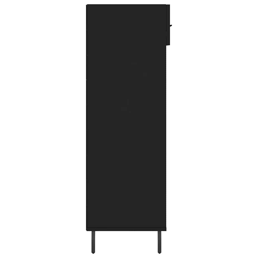 Shoe Cabinet | Black | Engineered wood, iron, aluminium | 60x35x105 cm
