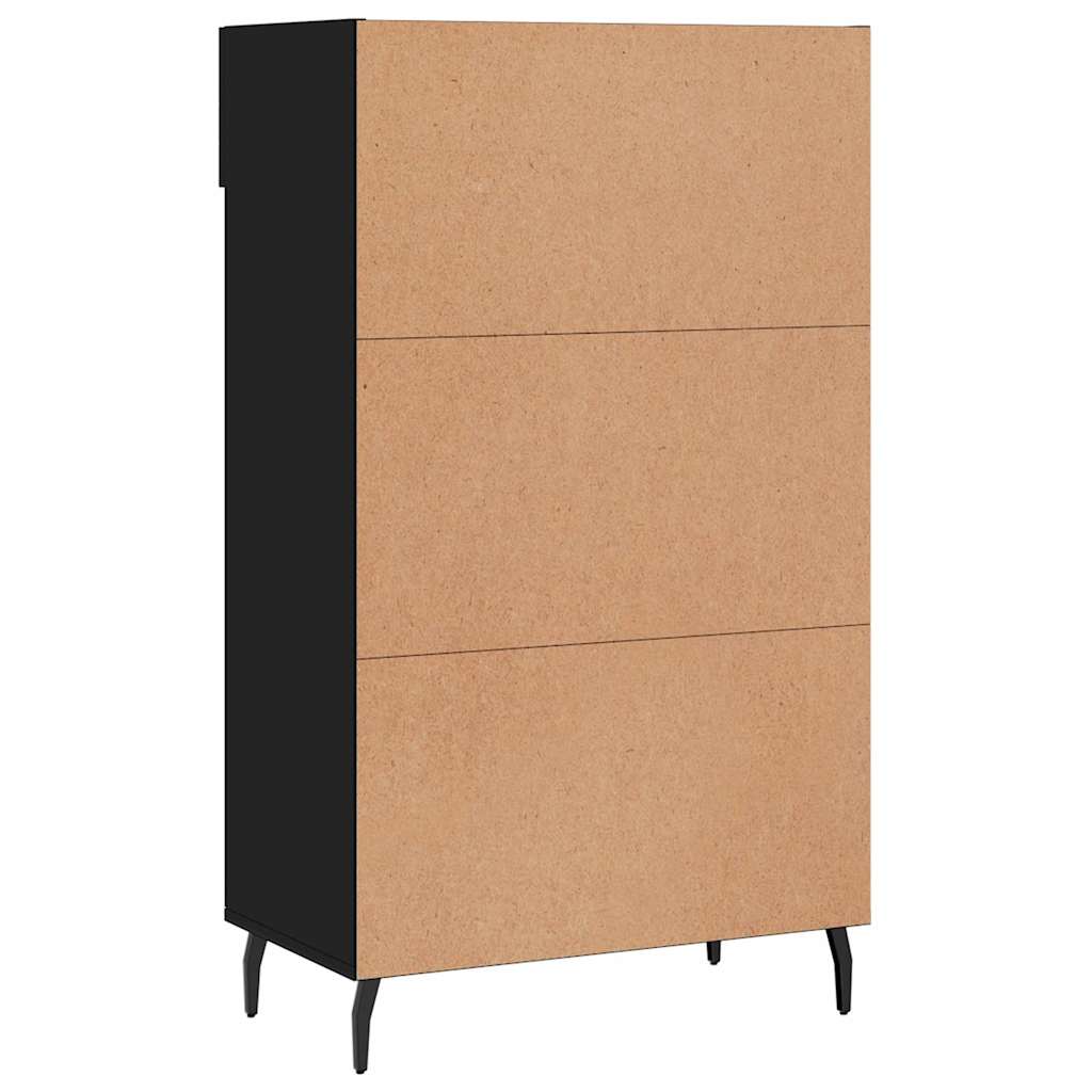 Shoe Cabinet | Black | Engineered wood, iron, aluminium | 60x35x105 cm