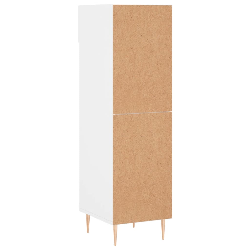 Shoe Cabinet High Gloss White 30x35x105 cm Engineered Wood