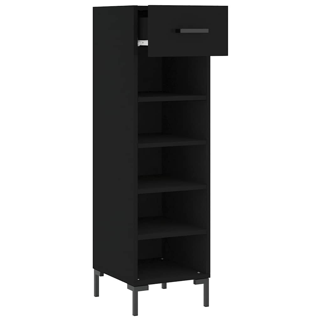 Shoe Cabinet | Black | Engineered wood | 30 cm x 35 cm x 105 cm