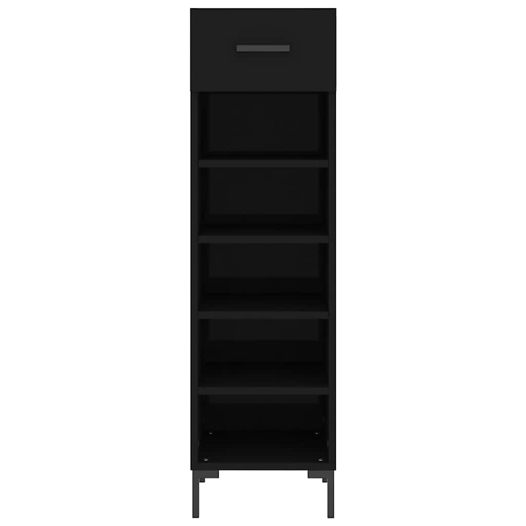Shoe Cabinet | Black | Engineered wood | 30 cm x 35 cm x 105 cm