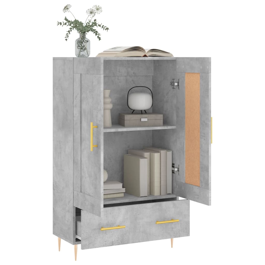 Highboard Concrete Grey 69.5x31x115 cm Engineered Wood
