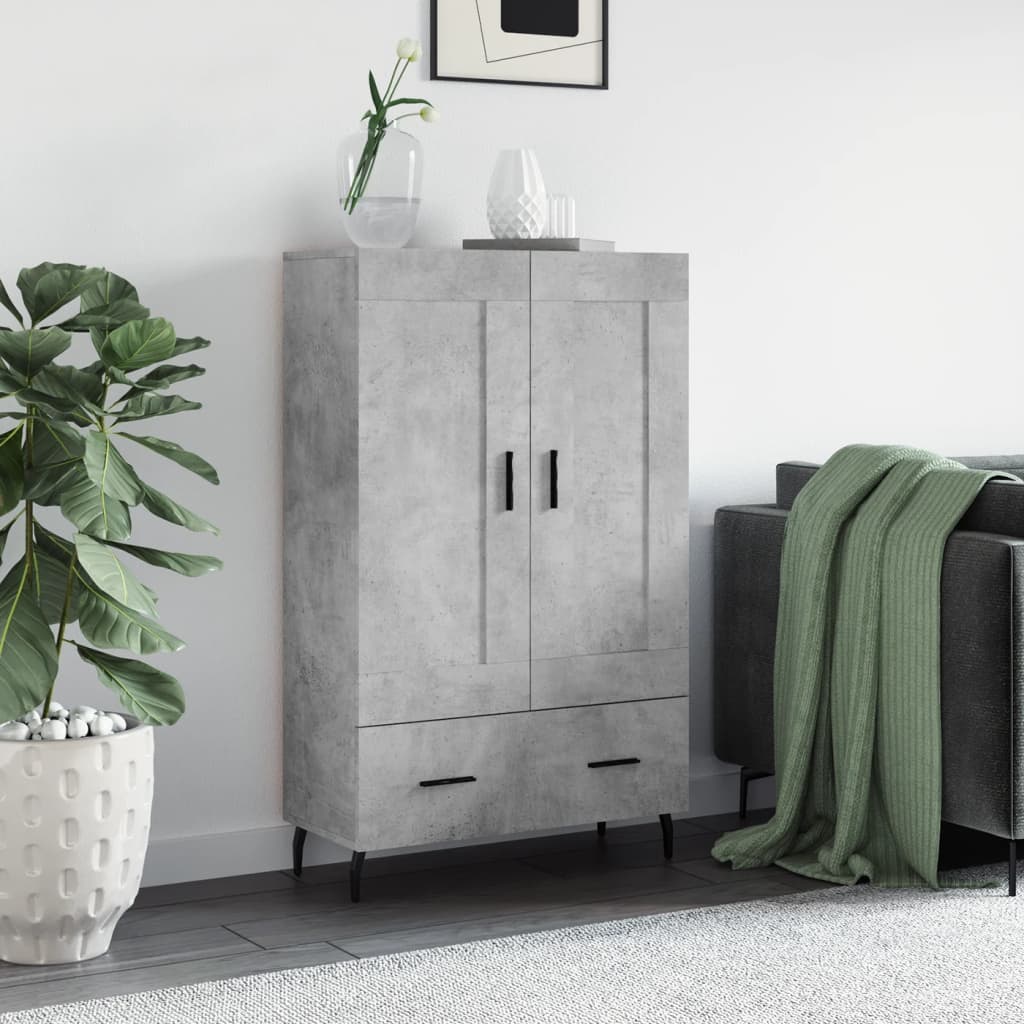 Highboard Concrete Grey 69.5x31x115 cm Engineered Wood