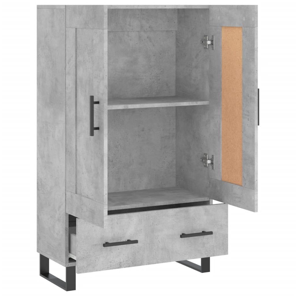 Highboard Concrete Grey 69.5x31x115 cm Engineered Wood