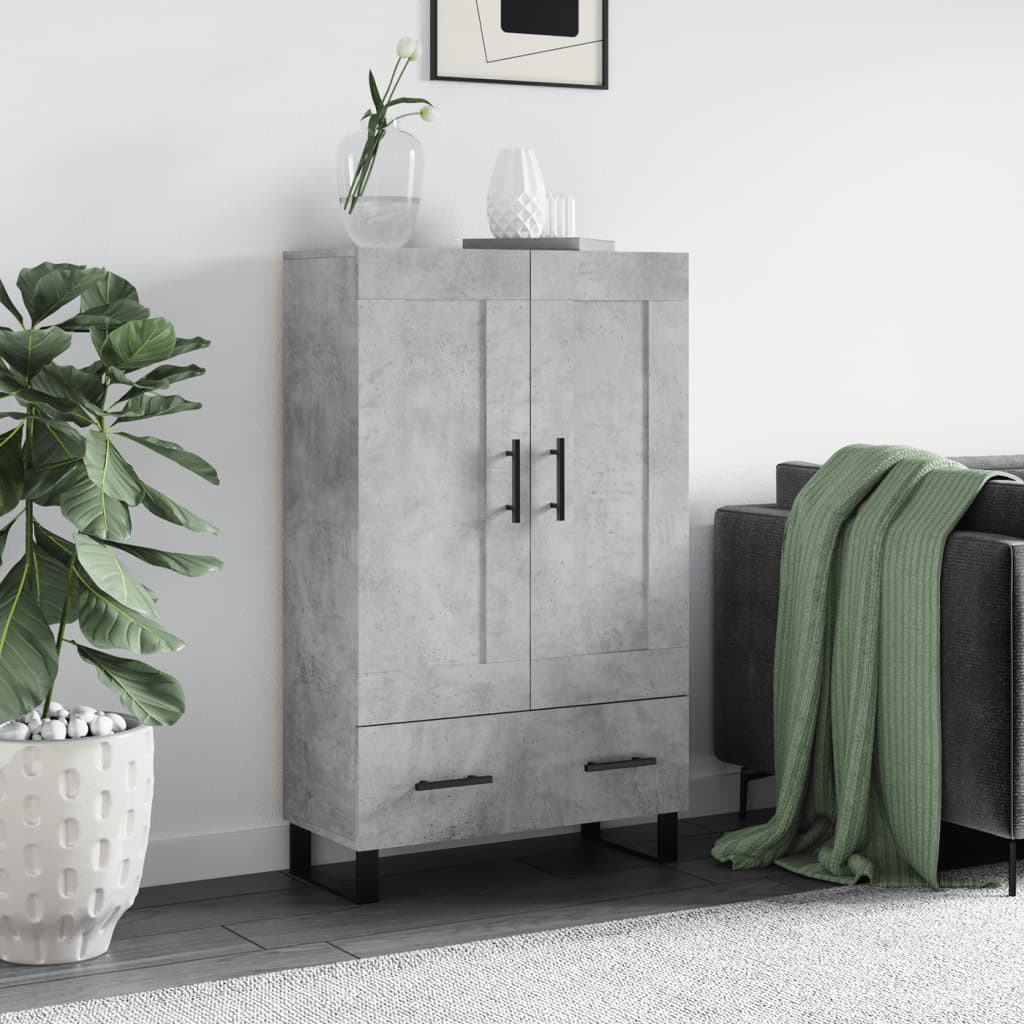 Highboard Concrete Grey 69.5x31x115 cm Engineered Wood