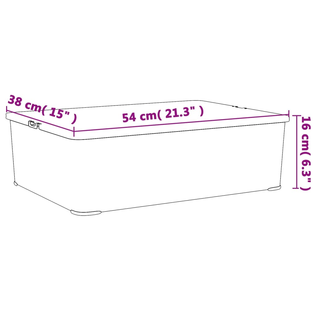 Plastic Storage Boxes 3 pcs 25 L Stackable
