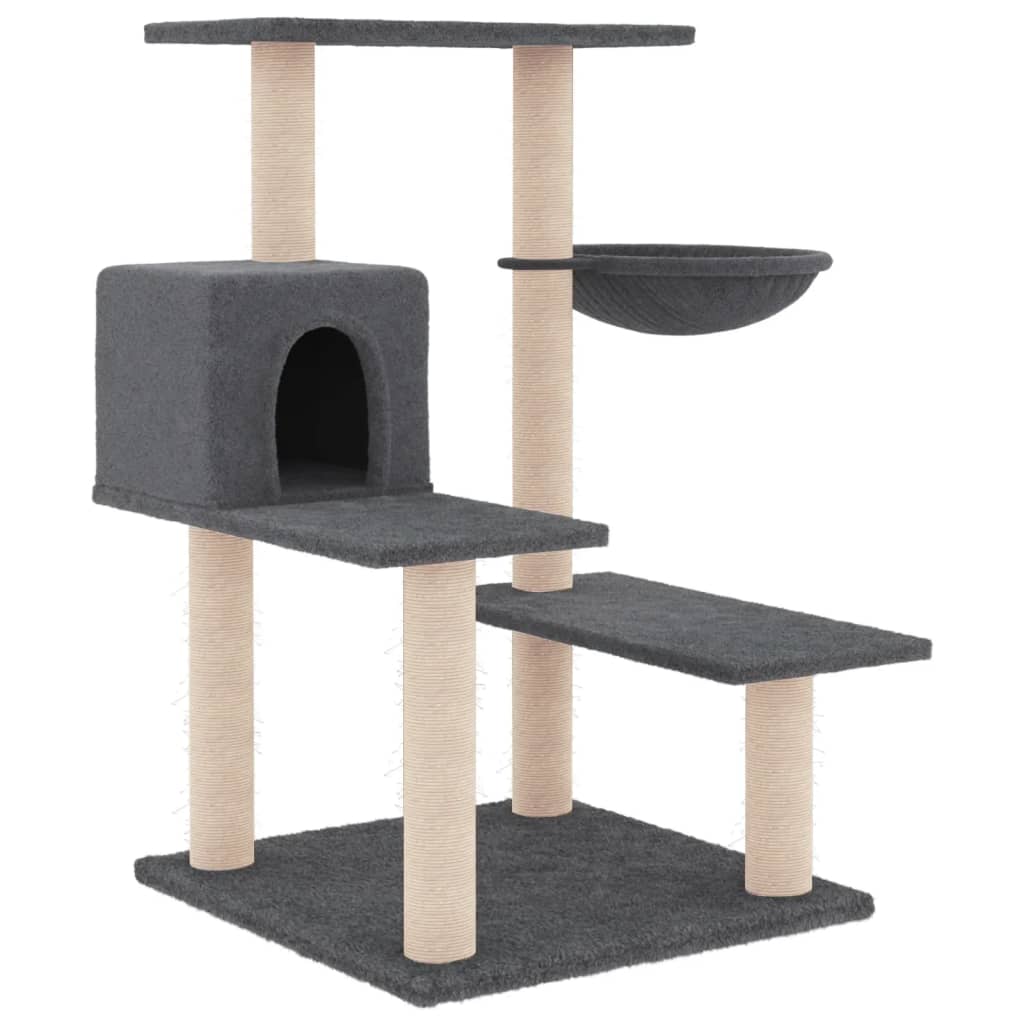 Cat Tree with Sisal Scratching Posts Dark Grey 82.5 cm