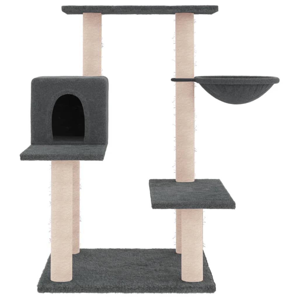 Cat Tree with Sisal Scratching Posts Dark Grey 82.5 cm