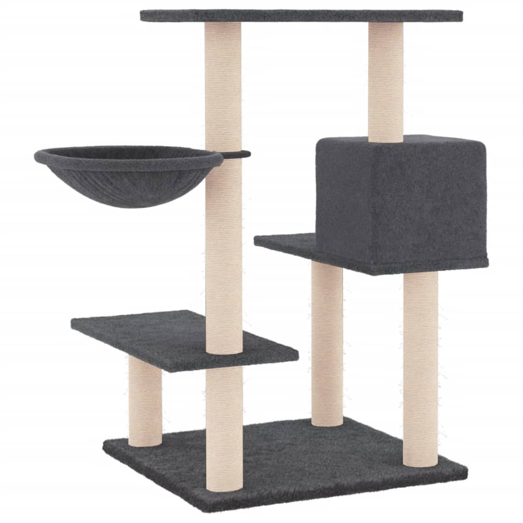 Cat Tree with Sisal Scratching Posts Dark Grey 82.5 cm