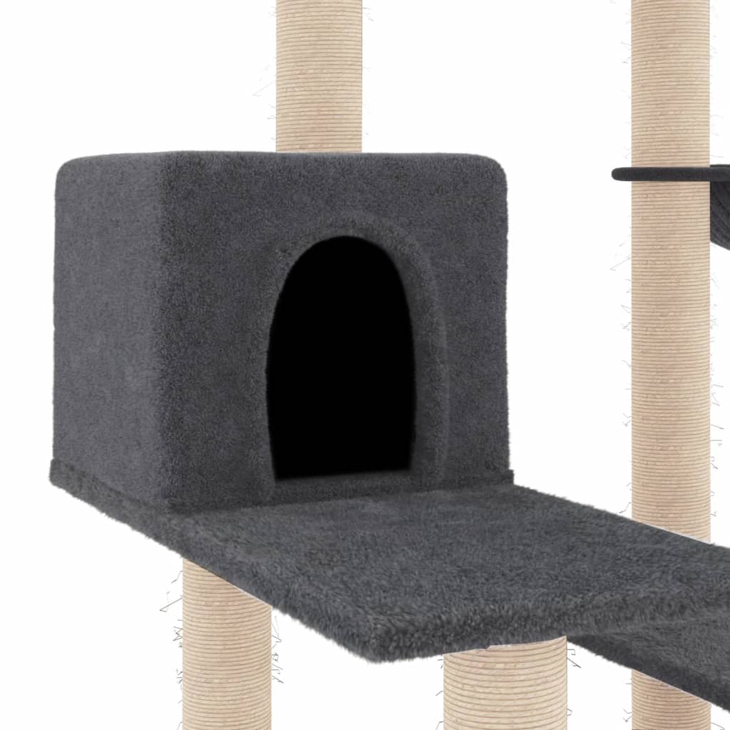 Cat Tree with Sisal Scratching Posts Dark Grey 82.5 cm