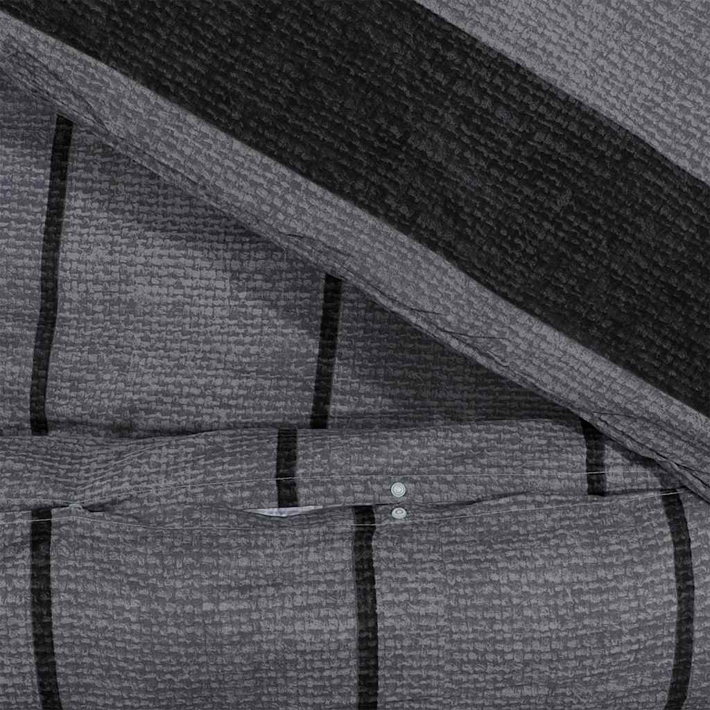 Duvet Cover Set Dark Grey 200x200 cm Cotton