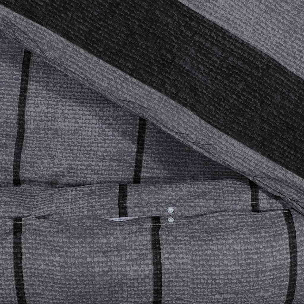 Duvet Cover Set Dark Grey 200x200 cm Cotton