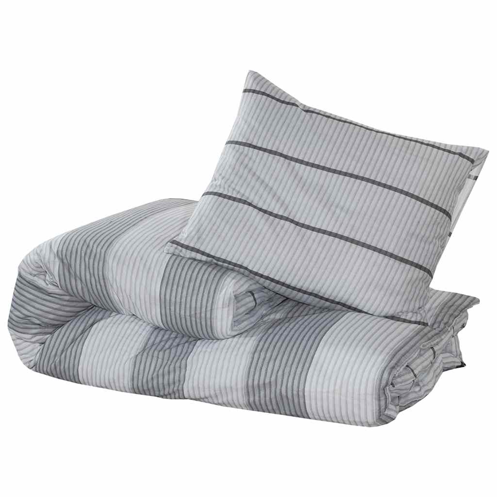 Duvet Cover Set Grey 135x200 cm Cotton