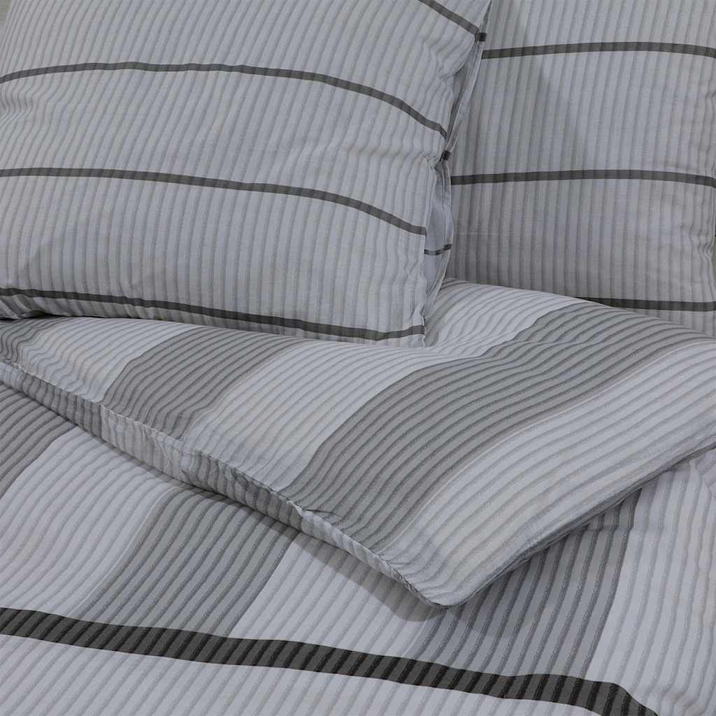 Duvet Cover Set Grey 135x200 cm Cotton