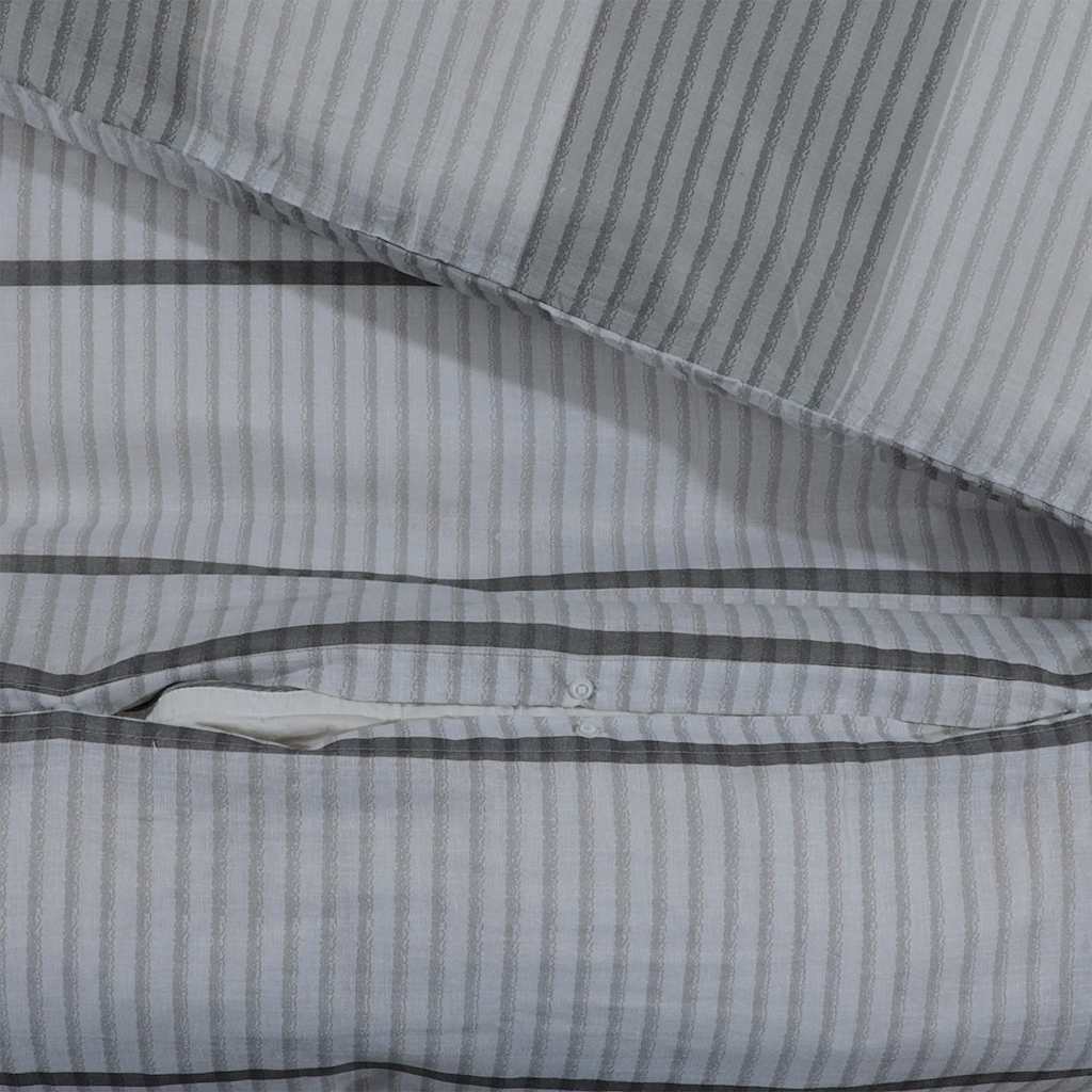 Duvet Cover Set Grey 155x220 cm Cotton