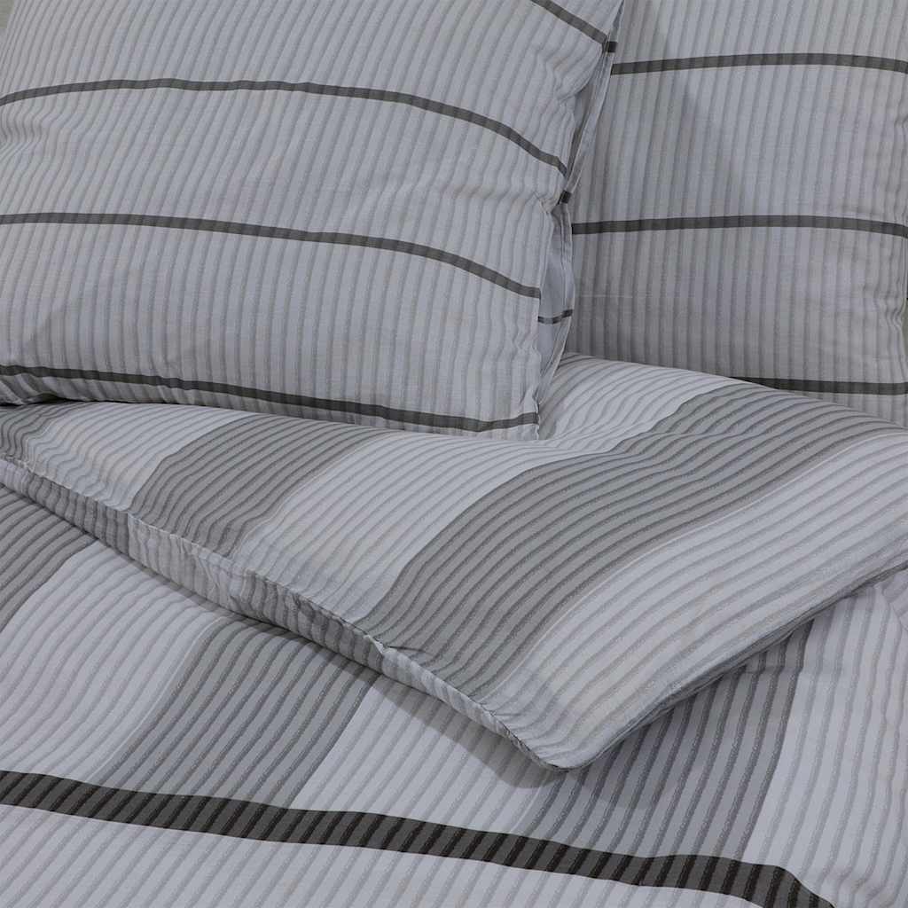 Duvet Cover Set Grey 155x220 cm Cotton